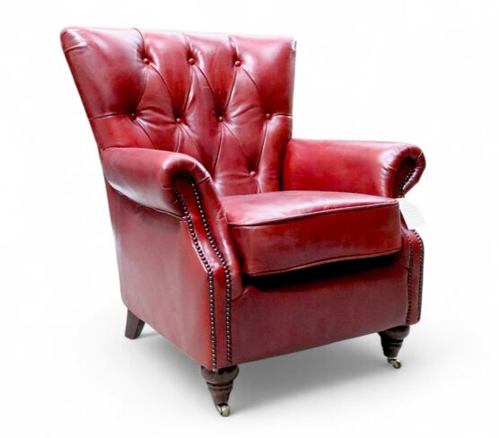 Chesterfield Chatsworth Vintage Rouge Red Distressed Leather Armchair