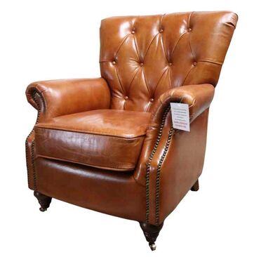 Chesterfield Chatsworth Vintage Tan Distressed Leather Armchair