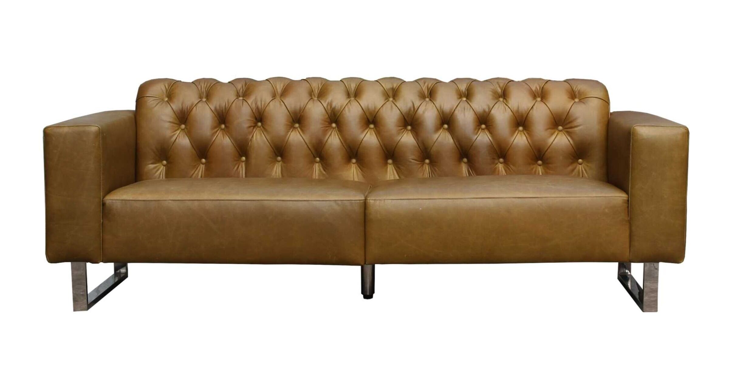 Buy Vintage Nappa Green Leather Chesterfield Sofa
