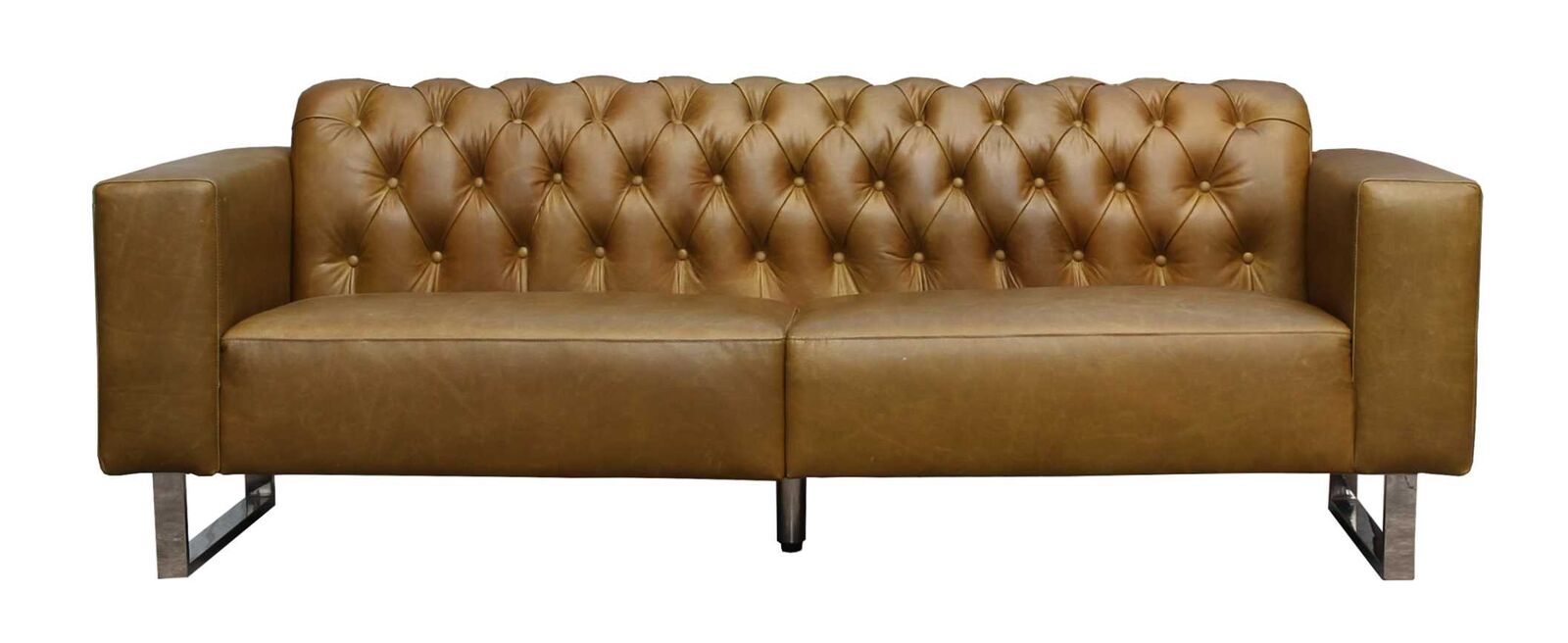 Product photograph of Chesterfield Hamilton Vintage Nappa Moss Green Leather 3 Seater Sofa from Designer Sofas 4U