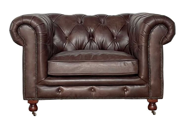 Chesterfield Jefferson Nappa Cuba Brown Leather Club Armchair