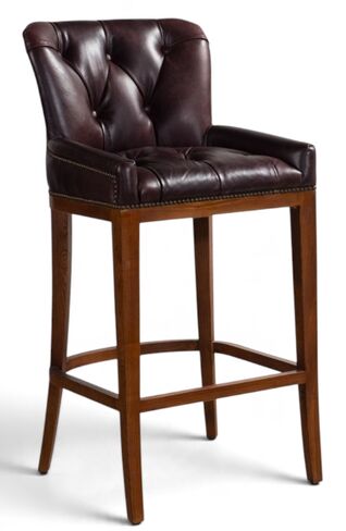 Chesterfield Leather Breakfast Barstool Chair