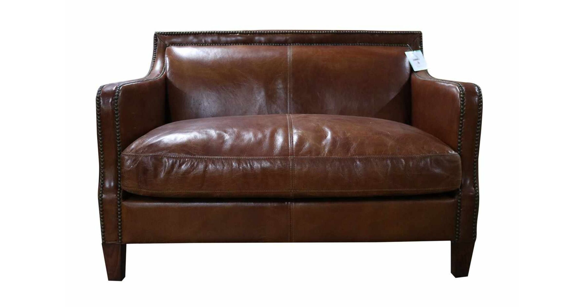 Stylish Antique Tan Leather Sofa Chichester by Designer Sofas4U