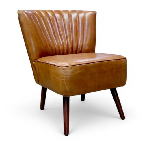 Cocktail Vintage Tan Leather Chair