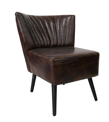 Cocktail Vintage Tobacco Brown Leather Chair