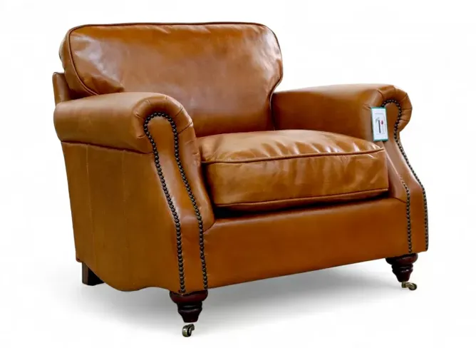 Colonel Vintage Tan Distressed Leather Armchair