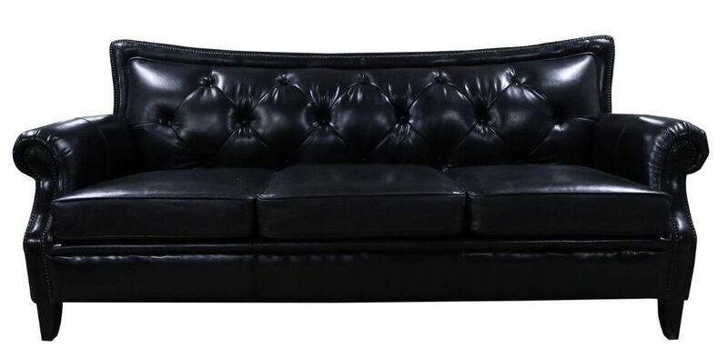 Product photograph of Connaught Chesterfield Black Vintage Distressed Leather Settee Sofa from Designer Sofas 4U