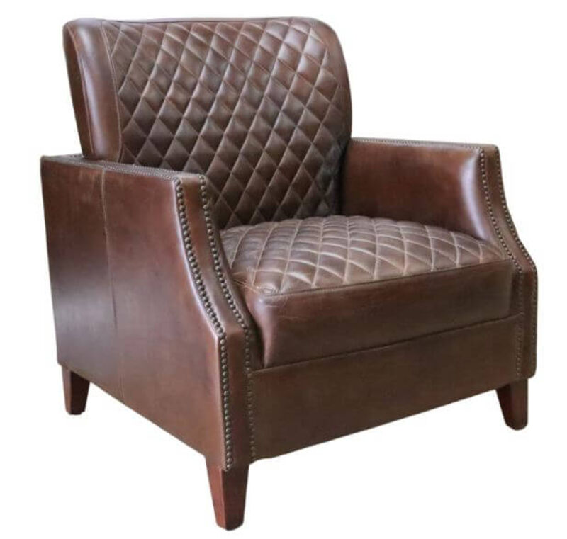 Product photograph of Constantine Vintage Brown Distressed Real Leather Armchair from Designer Sofas 4U