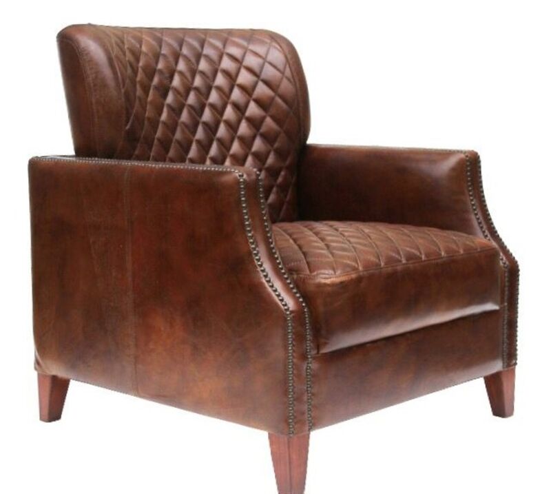 Product photograph of Constantine Vintage Distressed Leather Armchair from Designer Sofas 4U