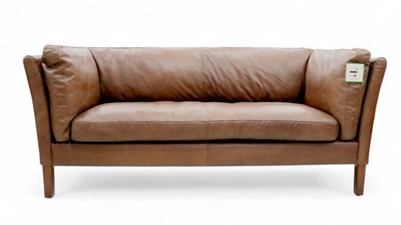 Contemporary Vintage Nappa Chocolate Brown Leather 3 Seater Settee Sofa