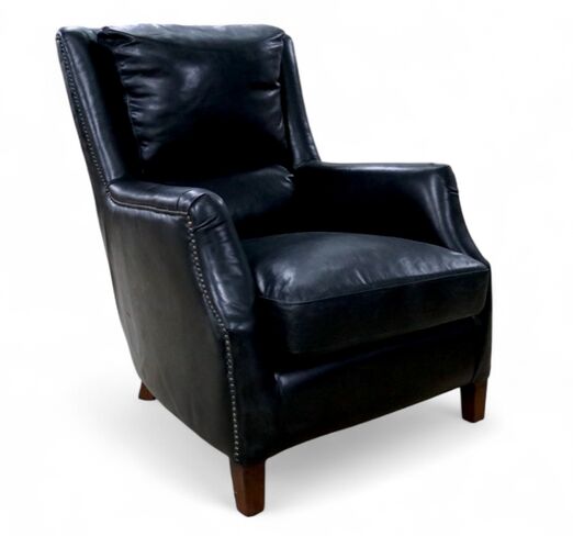 Crofter Vintage Black Distressed Leather High-Back Chair | Premium Comfort & Style