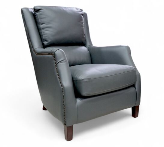 Crofter Vintage Grey Leather High Back Chair