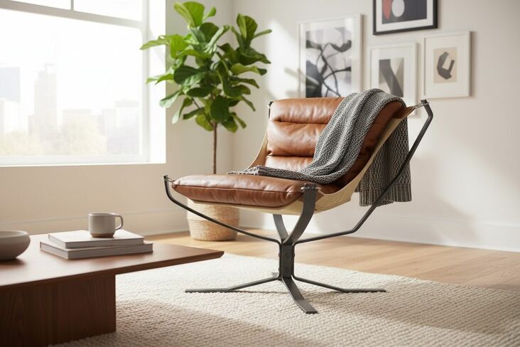 Cuero Butterfly Toffee Leather Chair