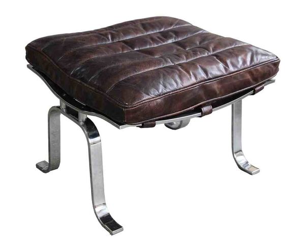 Dandeli Vintage Leather Footstool