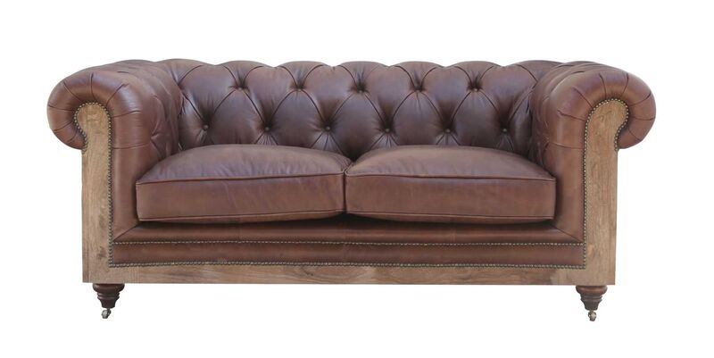 Product photograph of Deconstructed Chesterfield Vintage Nappa Dark Brown Leather Sofa Amp Hellip from Designer Sofas 4U