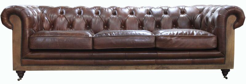 Product photograph of Deconstructed Chesterfield Vintage Brown Distressed Leather Amp Hellip from Designer Sofas 4U
