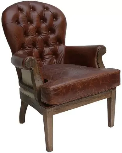 Deconstructed Estate Vintage Leather Armchair