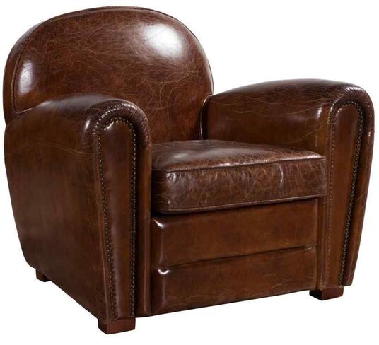 Victor Distressed Leather Vintage Club Chair