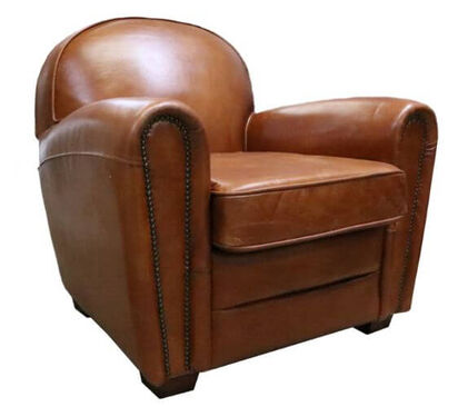 Distressed Leather Vintage Tan Club Chair