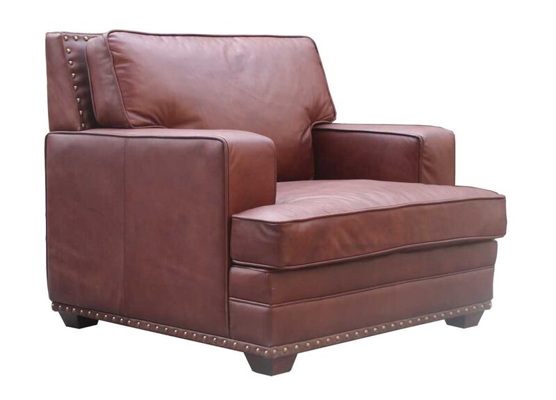 Product photograph of Drake Vintage Nappa Dark Brown Leather Armchair from Designer Sofas 4U