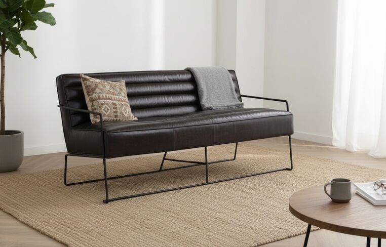 Duriam Vintage Leather Sofa Tobacco Brown