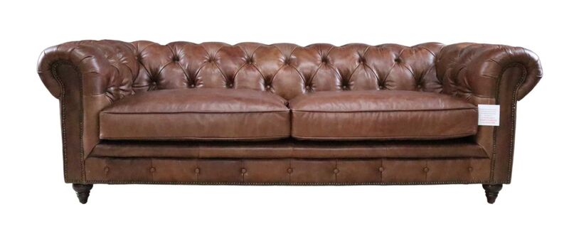 Product photograph of Earle Grande Chesterfield Vintage 3 Seater Nappa Chocolate Amp Hellip from Designer Sofas 4U