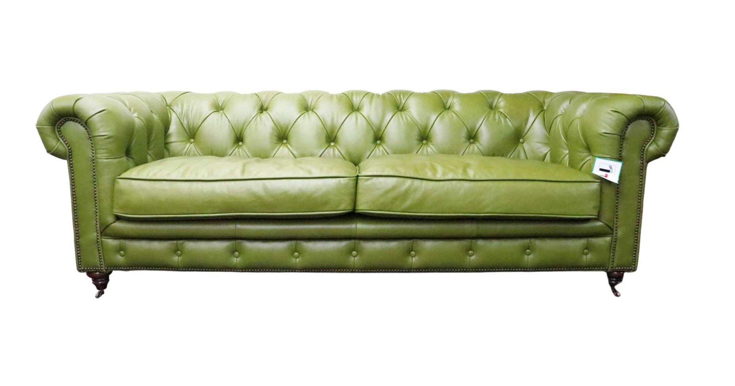Earle Grande Chesterfield Vintage 3 Seater Nappa Olive Green Real Leather Sofa Designer Sofas4u