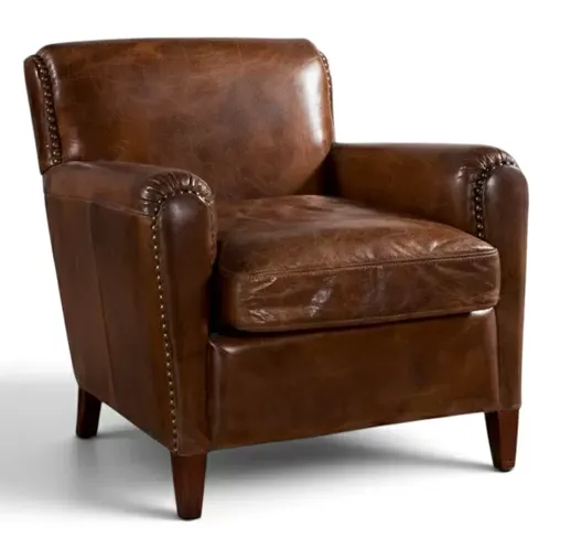 Eccentric Vintage Distressed Leather Club Chair