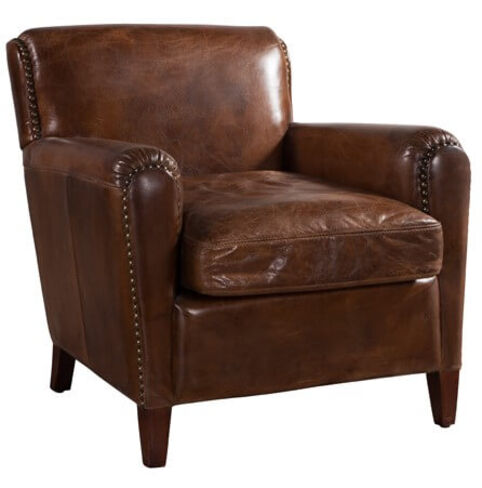 Eccentric Vintage Distressed Leather Club Chair