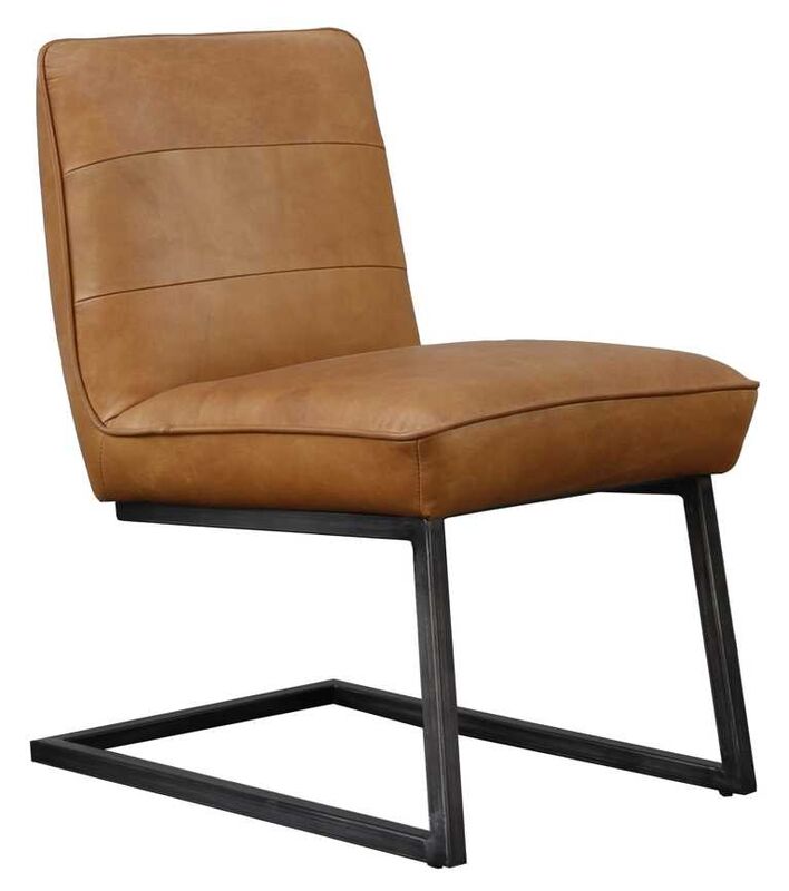 Product photograph of Edington Vintage Leather Dining Chair from Designer Sofas 4U