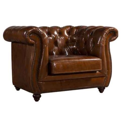 Edmund Chesterfield Vintage Distressed Leather Armchair