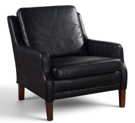 Ember Black Leather Armchair – Modern Lounge & Living Room Chair