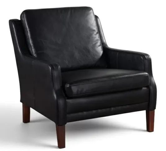 Ember Black Leather Armchair – Modern Lounge & Living Room Chair