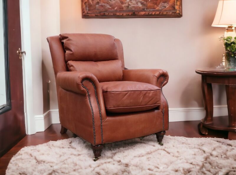 Product photograph of Florence Vintage Nappa Coffee Brown Leather Armchair from Designer Sofas 4U