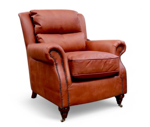 Florence Vintage Nappa Coffee Brown Leather Armchair