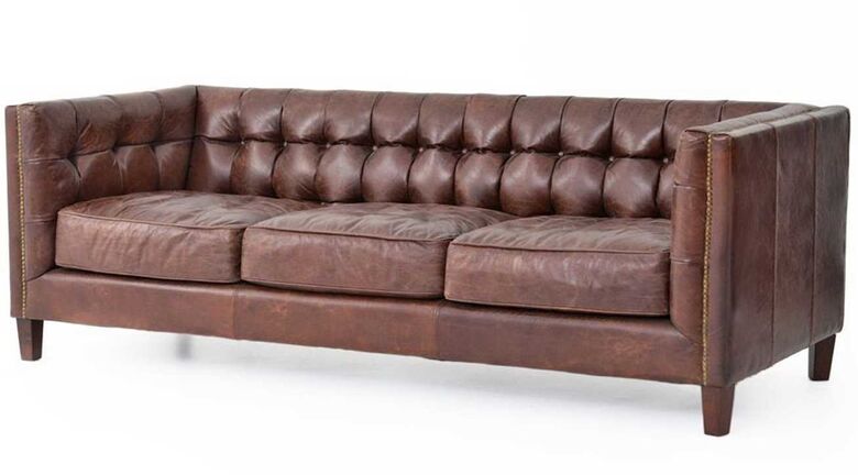 Chesterfield Floyd Vintage Brown Leather 3 Seater Sofa
