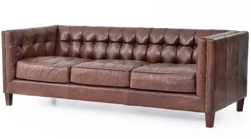 Product photograph of Chesterfield Floyd Vintage Brown Leather 3 Seater Sofa from Designer Sofas 4U
