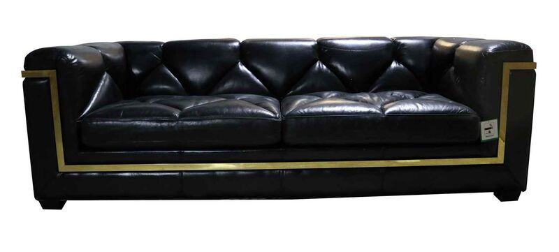 Product photograph of Gatsby 3 Seater Black Distressed Leather Sofa from Designer Sofas 4U