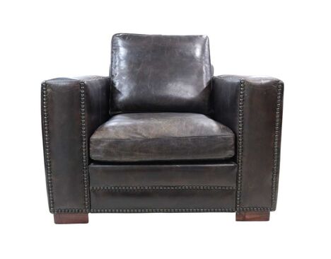 George Vintage Distressed Tobacco Leather Armchair