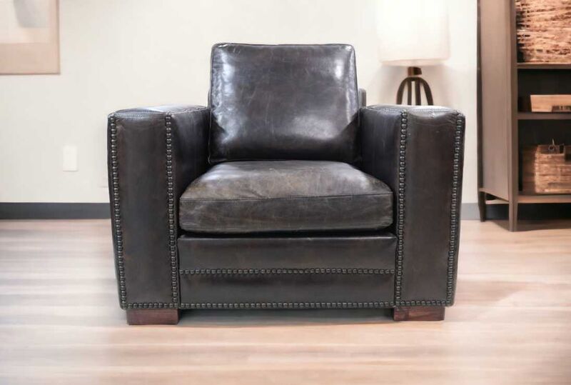 Product photograph of George Vintage Distressed Tobacco Real Leather Armchair from Designer Sofas 4U