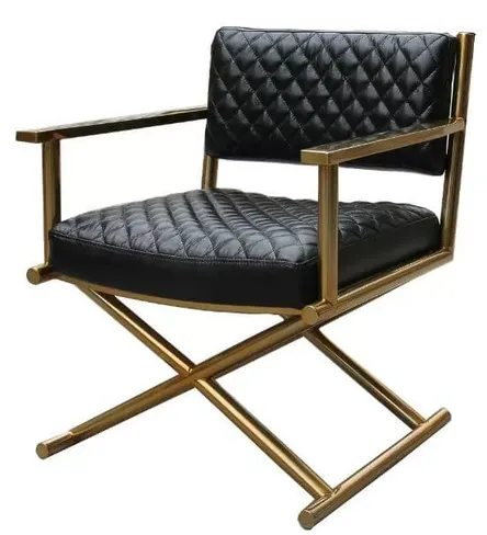 Gold Frame Directors Vintage Leather Armchair