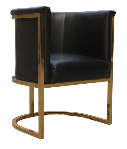 Gold Frame Vintage Leather Tub Chair