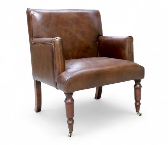 Grayson Distressed Vintage Brown Leather Armchair