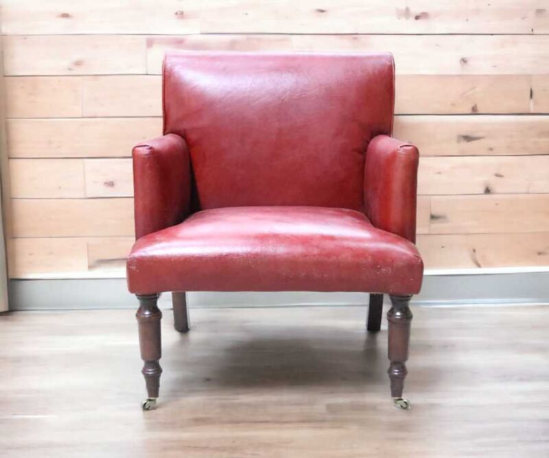 Product photograph of Grayson Distressed Vintage Rouge Red Leather Armchair from Designer Sofas 4U