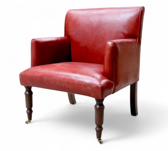 Grayson Distressed Vintage Rouge Red Leather Armchair