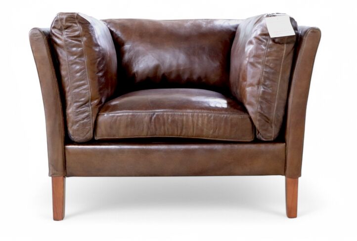 Contemporary Vintage Brown Distressed Leather Armchair