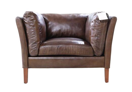 Groucho Vintage Brown Distressed Real Leather Armchair