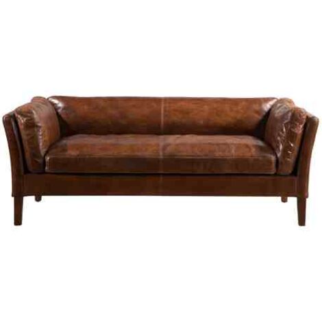 Groucho Vintage Distressed Leather 3, Antique Leather Sofa Uk