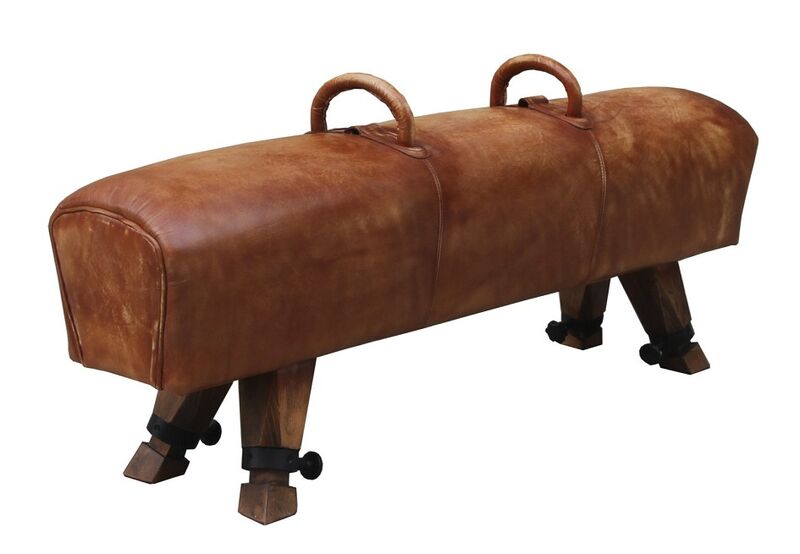 Product photograph of Gym Horse Rebel Vintage Distressed Leather Bench Long from Designer Sofas 4U