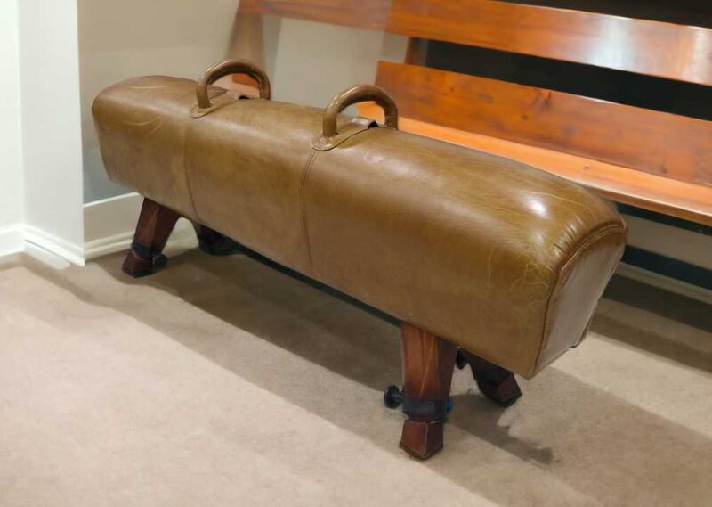 Product photograph of Gym Horse Rebel Vintage Tan Distressed Leather Bench Long from Designer Sofas 4U
